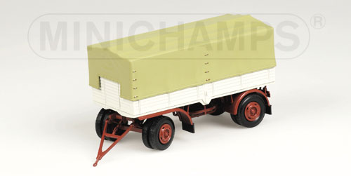 2-ACHS PRITSCHENANHÄNGER – WHITE/RED 1:43 model