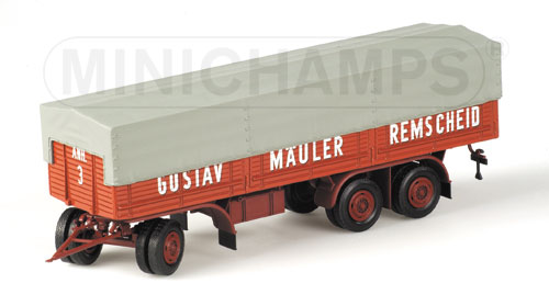 KAESSBOHRER 3-ACHS PRITSCHENANHAENGER – 1953 – ‘G. MAEULER’ 1:43 model