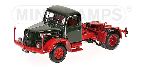 HENSCHEL HS 140 S SATTELZUGMASCHINE – 1954 – GREEN/RED L.E. 408 pcs. 1:43 model