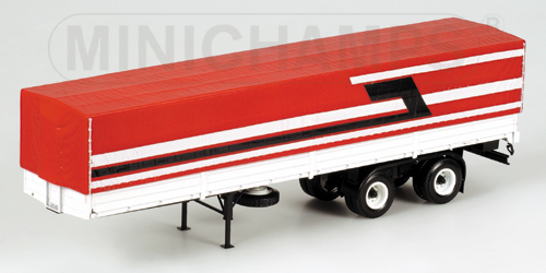 PRITSCHENSATTELAUFLIEGER – WHITE/BLACK 1:43 model