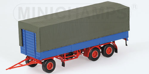 3-ACHS PRITSCHENANHÄNGER – 1965 – BLUE/RED 1:43 model