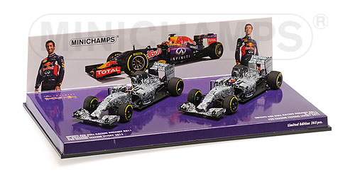 2-CAR SET – INFINTITY RED BULL RACING RENAULT RB11 – RICCIARDO/KVYAT – PRE-SEASON TESTING 2015 L.E. 265 pcs. 1:43 model