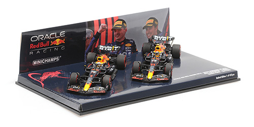2-CAR SET – ORACLE RED BULL RACING RB18 – 1-2 FINISH VERSTAPPEN/PÉREZ – EMILIA ROMAGNA GP 2022 - L.E. 432 pcs. 1:43 model