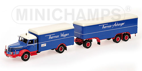 KRUPP TITAN KOFFERZUG – 1950 – BLUE/RED L.E. 300 pcs. 1:43 model