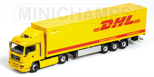MAN TGA LX – 2004 – ‘KOFFERSATTELZUG DHL’ 1:43 model