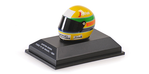 HELMET – AYRTON SENNA – FIRST F1 GP BRAZIL – 1984 - L.E. 994 pcs. 1:8 model