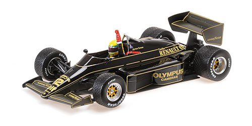 LOTUS RENAULT 97T – AYRTON SENNA – GP PORTUGAL 1985 (W/RAIN TYRES) – 1ST CAREER WIN – END OF RACE - L.E. 994 pcs. 1:18 model