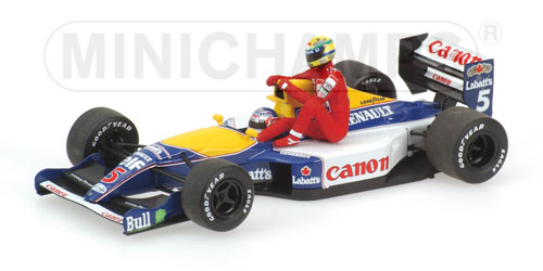 WILLIAMS RENAULT FW14 – AYRTON SENNA RIDING ON NIGEL MANSELL’S CAR – BRITISH GP 14-07-1991 1:43 model