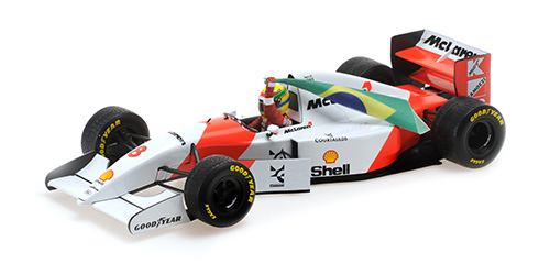 MCLAREN FORD MP4/8 – AYRTON SENNA – WINNER EUROPEAN GP 1993 WITH FLAG 1:18 model