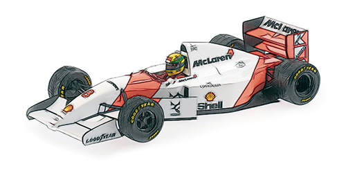 MCLAREN FORD MP4/8 – AYRTON SENNA – WINNER EUROPEAN GP 1993 WITH FLAG -DIRTY VERSION - L.E. 994 pcs. 1:43 model