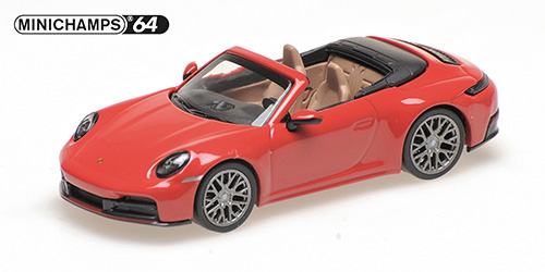 PORSCHE 911 (992.2) CARRERA CABRIOLET – 2025 – RED 1:64 model