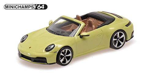 PORSCHE 911 (992.2) CARRERA CABRIOLET – 2025 – YELLOW METALLIC 1:64 model