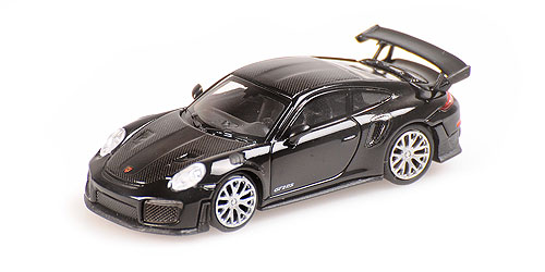 PORSCHE 911 GT2 RS – 2018 – BLACK W/ CARBON STRIPES 1:87 model
