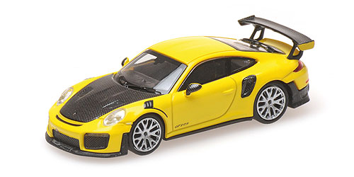 PORSCHE 911 GT2 RS – 2018 – YELLOW W/ CARBON BONNET 1:87 model