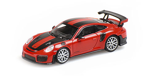PORSCHE 911 GT2 RS – 2018 – RED W/ CARBON STRIPES 1:87 model