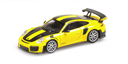 PORSCHE 911 GT2 RS – 2018 – YELLOW W/ CARBON STRIPES 1:87 model