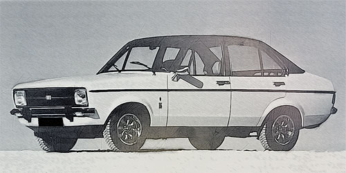 FORD ESCORT 4-DOOR – 1975 – BLUE METALLIC 1:87 model