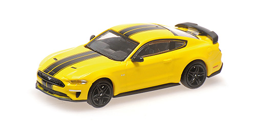 FORD MUSTANG – 2018 – YELLOW WITH BLACK STRIPES 1:87 model