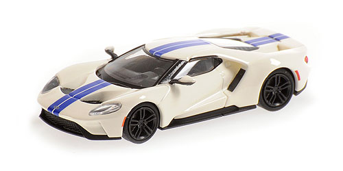 FORD GT – 2018 – WHITE W/ BLUE STRIPES 1:87 model