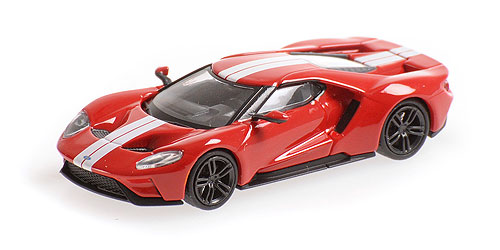 FORD GT – 2018 – RED W/ WHITE STRIPES 1:87 model