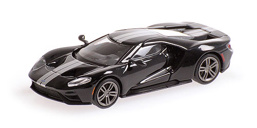 FORD GT – 2018 – BLACK W/ SILVER STRIPES 1:87 model