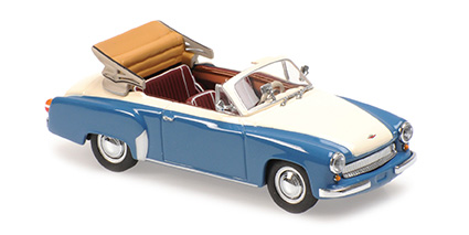 WARTBURG A 311 CABRIOLET – 1958 – BLUE/WHITE 1:43 model