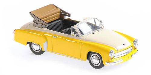 WARTBURG A 311 CABRIOLET – 1958 – YELLOW/WHITE 1:43 model