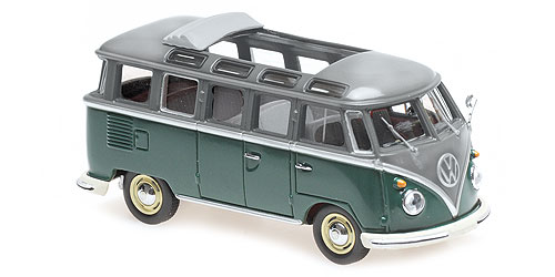 VOLKSWAGEN SAMBA BUS – 1961 – GREY/GREEN 1:43 model