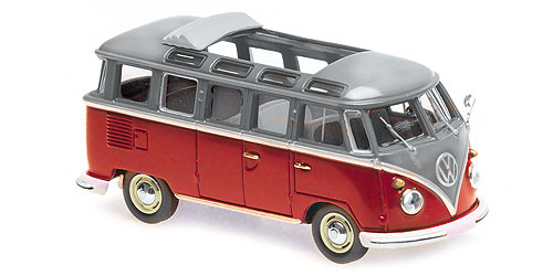 VOLKSWAGEN SAMBA BUS – 1961 – GREY/RED 1:43 model