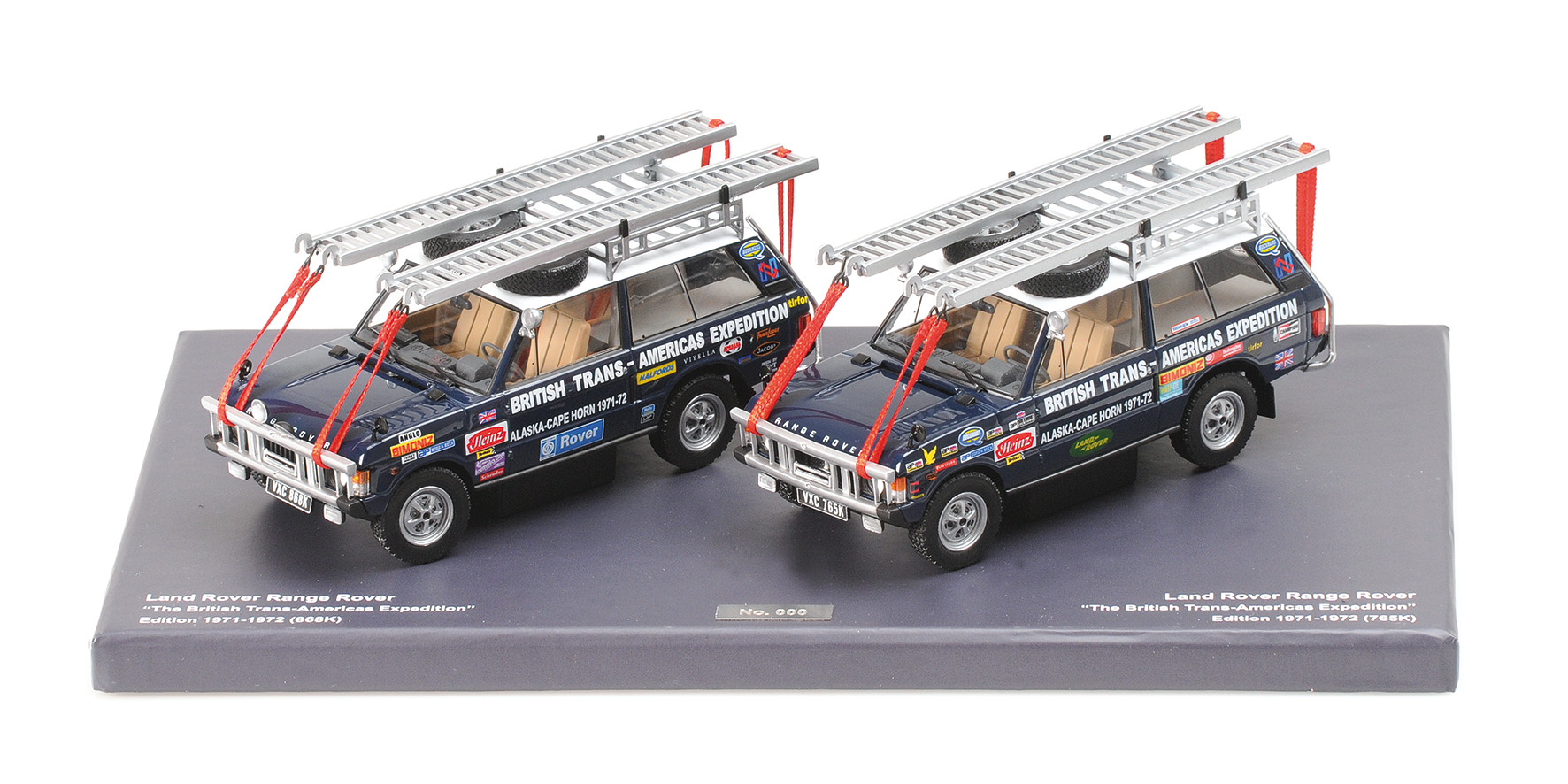 2 CAR SET – LAND ROVER THE BRITISH TRANS AMERICAS EXPEDITION 1:43 model