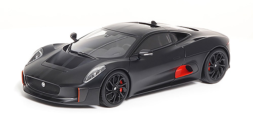 JAGUAR C-X75-SATIN BLACK WITH BLACK STRIPES 1:18 model