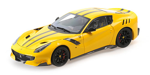 FERRARI F12 TDF – 2015 – YELLOW W/ BLACK STRIPES 1:18 model