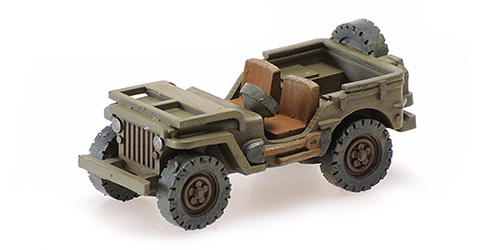 JEEP W/SPARE WHEEL WINDSHIELD DOWN – DECORATED 1:220 model