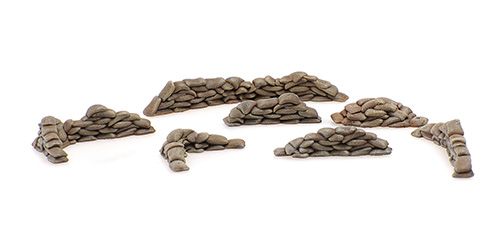 SANDSAECKE, BARRIKADEN – PAINTED – 7 PCS. 1:87 model