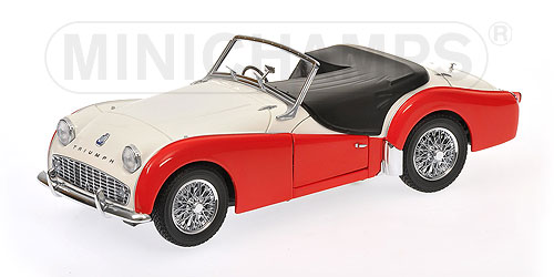TRIUMPH TR3A – WHITE/RED 1:18 model