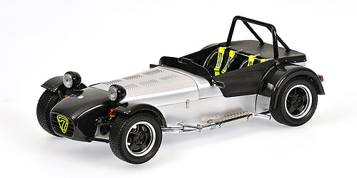 CATERHAM SUPER SEVEN – ‘JPE’ – SILVER/BLACK (WITH CARBON) 1:18 model