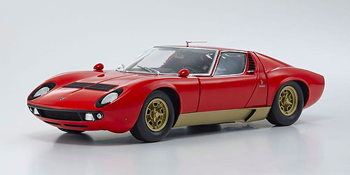 LAMBORGHINI MIURA S RED/GOLD 1:18 model