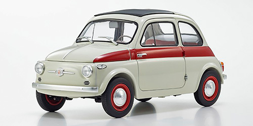 FIAT NUOVA 500 – SPORT – GREY/RED STRIPE (08966SLG) 1:18 model