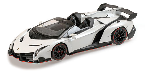 LAMBORGHINI VENENO ROADSTER – WHITE/RED LINE (C09502W) 1:18 model