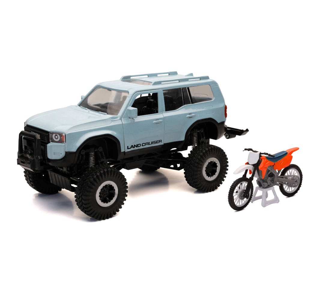 New-Ray Toyota Land Cruiser 250 W/ Dirt Bike diecast model