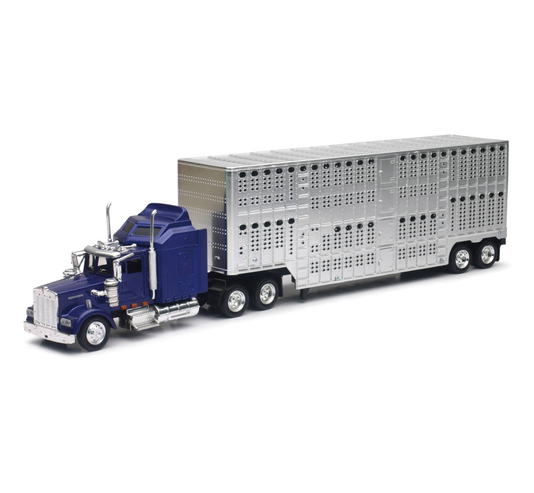 New-Ray Kenworth W900 Potbelly Livestock Truck diecast model