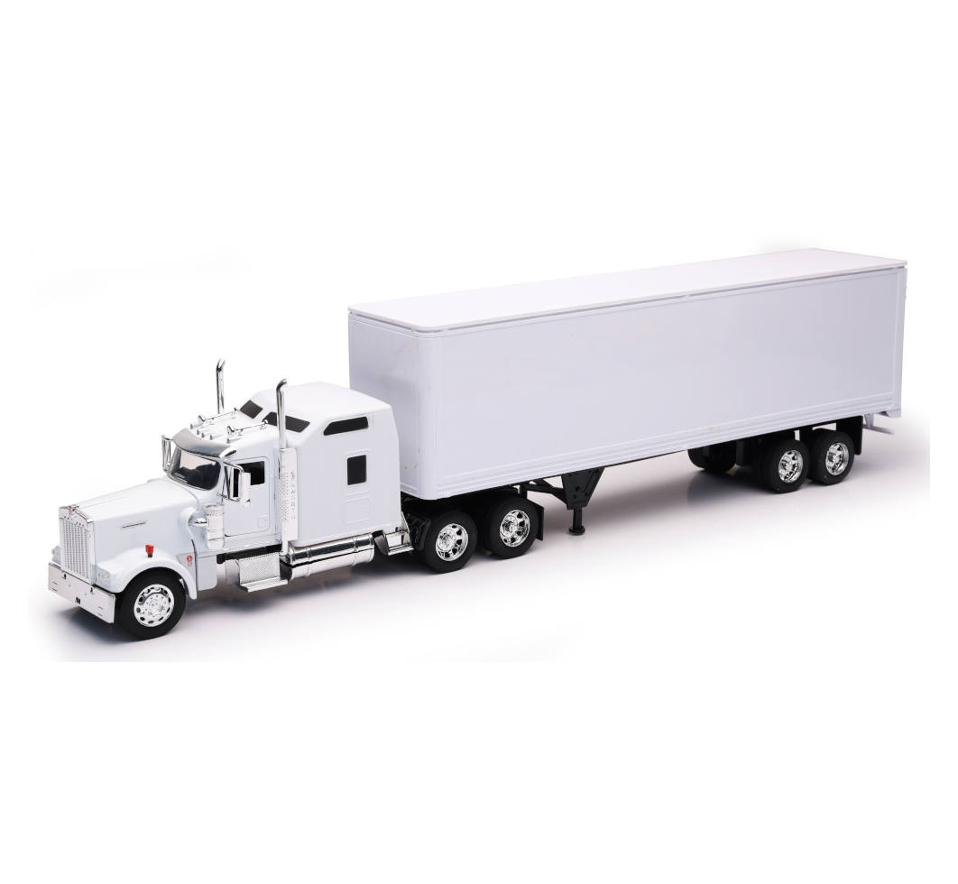 New-Ray Kenworth W900 White Long Hauler diecast model