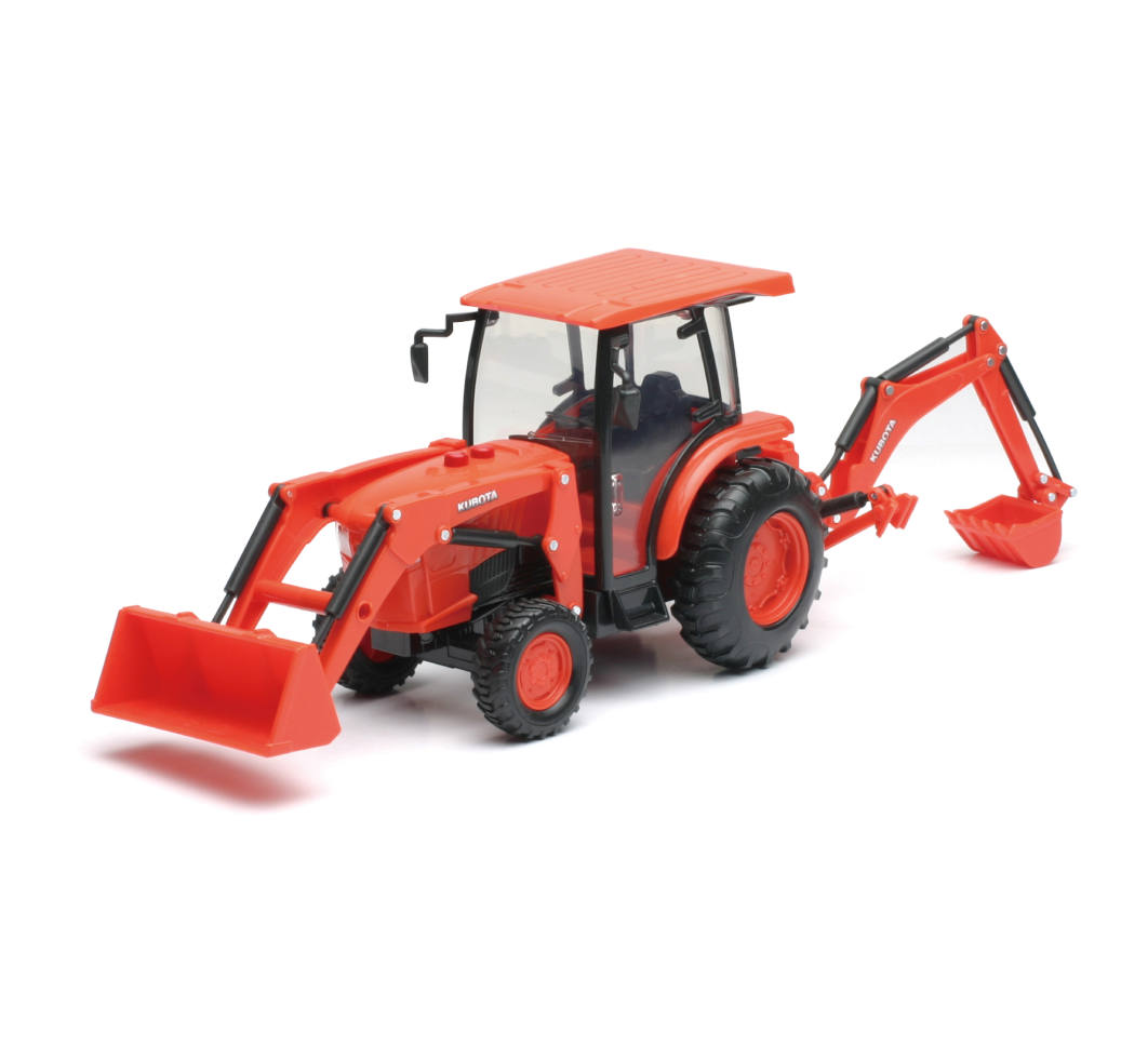 New-Ray Kubota Farm Tractor W/ Loader & Backhoe diecast model