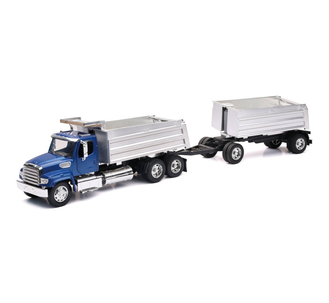 New-Ray Freightliner 114SD Twin Dumps Truck diecast model