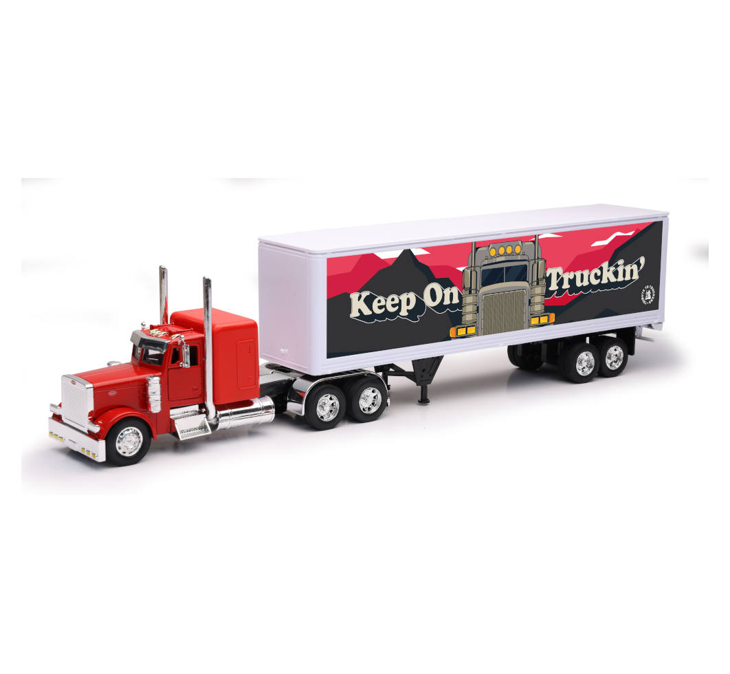 New-Ray Peterbilt Custom 379 W/ Dry Van Trailer diecast model