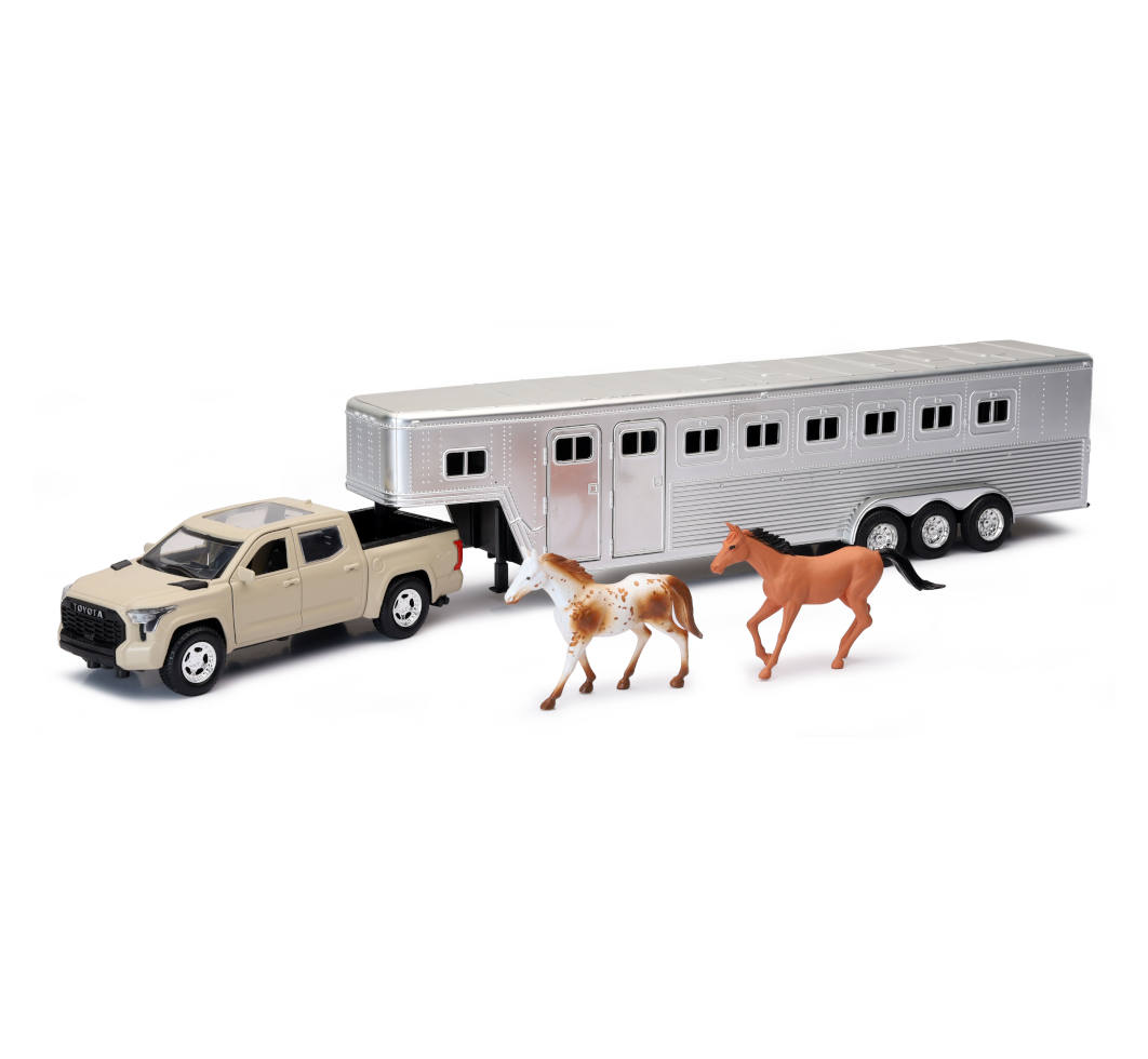 New-Ray Toyota Tundra Pro W/ Horse Trailer diecast model
