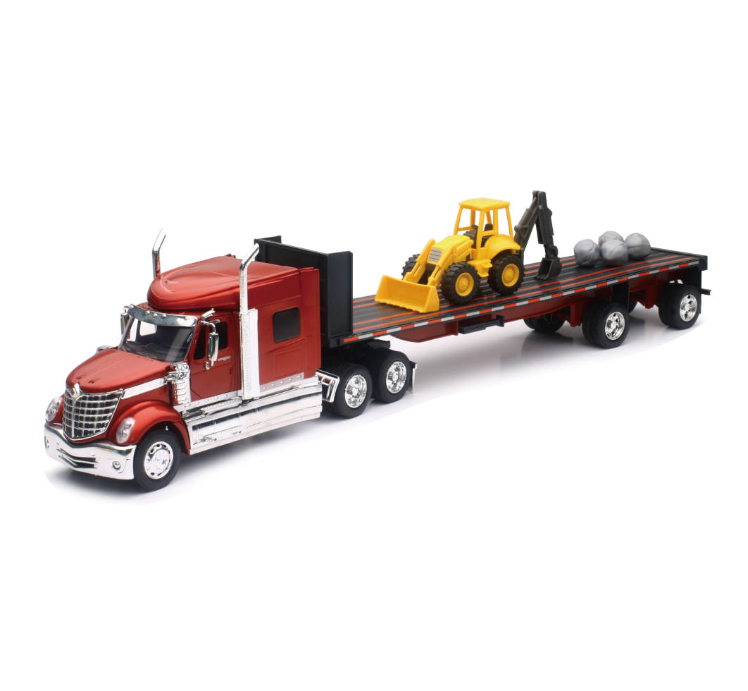 New-Ray International Lonestar Flatbed W/ Front Loader & Rocks diecast model