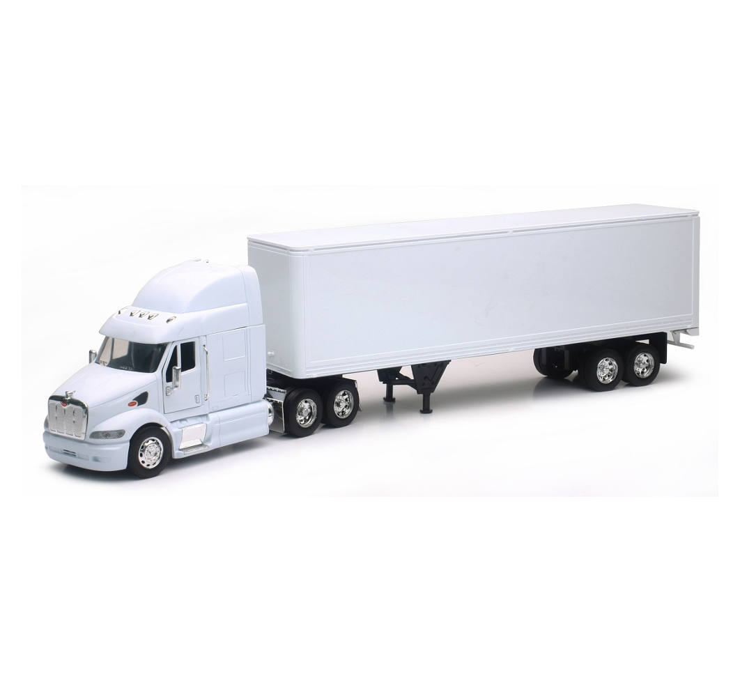 New-Ray Peterbilt 387 White Long Hauler diecast model