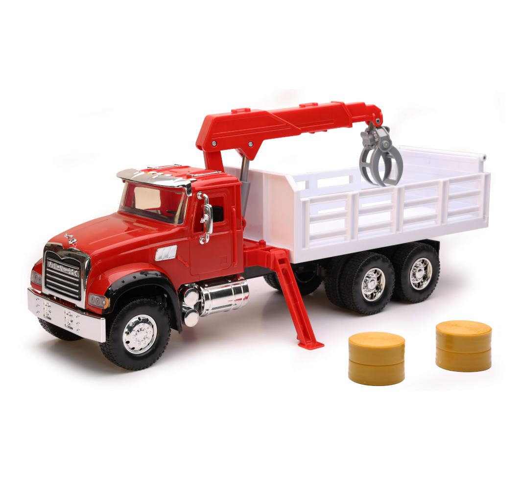 New-Ray Mack Granite Stake Truck W/ Crane diecast model