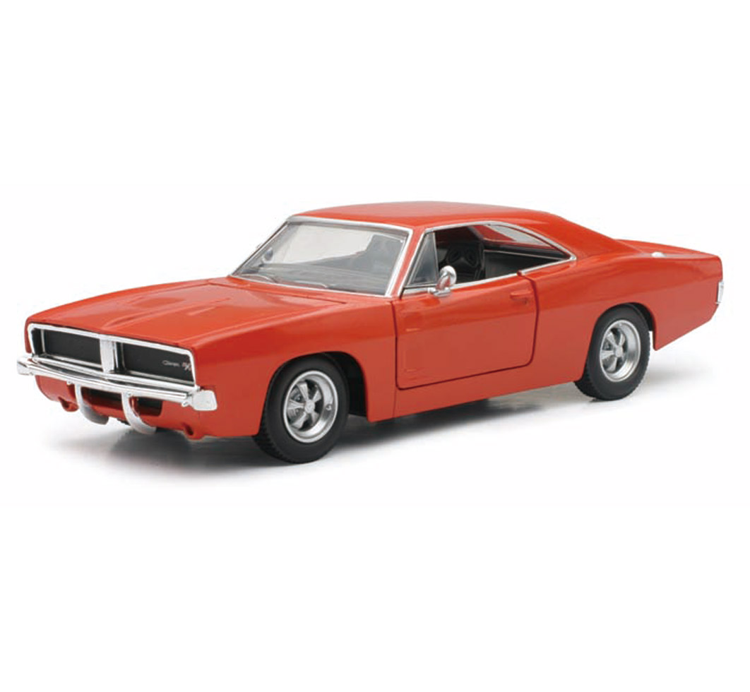 New-Ray 1969 Dodge Charger RT — Orange diecast model